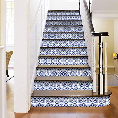 Mi Alma Backsplash Peel And Stick Tile Stickers 24 Pc Set Authentic Tile Decals Bathroom & Kitchen Vinyl Wall Decals Easy To Apply Just Peel & Stick Home Decor (6X6 Inch, Ethnic Blue H22) #TOP7