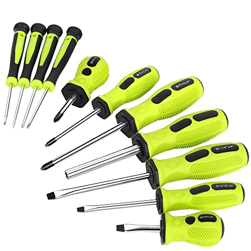 Image of FASTPRO 21-Piece Magnetic Screwdrivers Set with Organizer Rack, Slotted Phillips Screwdrivers and Precision Screwdrivers, Repair Tool Kit for Home, Green