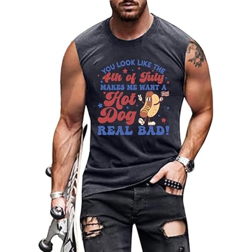 4th of July American Flag Patriotic Tank Top Shirts Mens Air Force Flyover Muscle Sleeveless Graphic Gym Workout Shirt(DG-17,L)