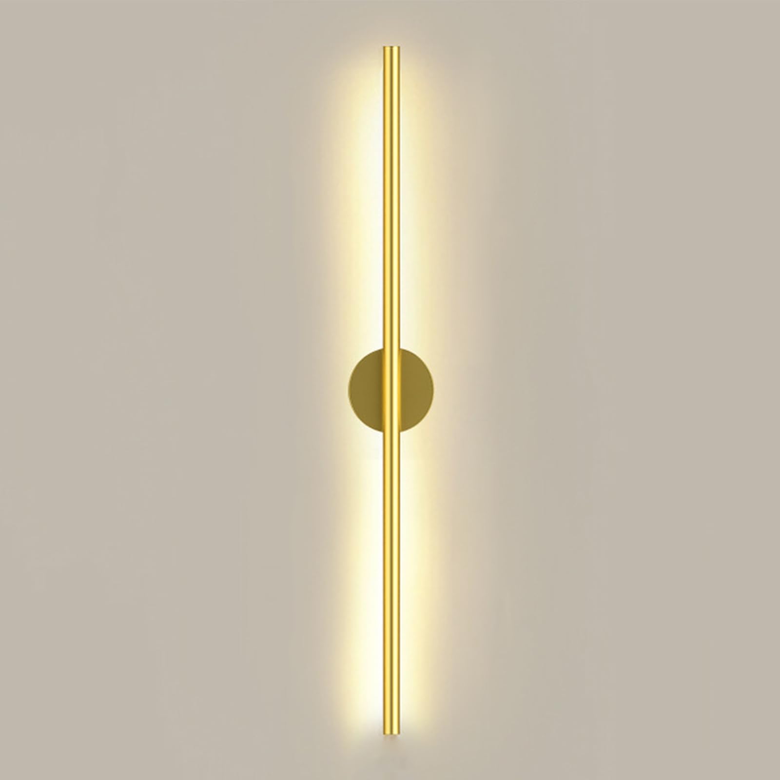 MHXZKHL Long Strip LED Wall Lamp, Modern Nordic Style Linear Wall Light Aluminum Wall Sconce for Stairs, Bedroom, Living Room Background Decoration (Gold+Stepless Dimming, 100CM 17W)