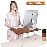 The Original Stand Steady Standing Desk - Converts Your Desk to Stand up Desk, Adjustable Height (Cherry)