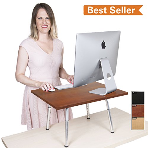 Koozam Standing Desk with Anti Fatigue Mat, Height - Adjustable Desk - Standup Workstation - Largest Surface 32 inches Wide, Convert Any Desk to Sit Stand up, Comes Fully Assembled, Office