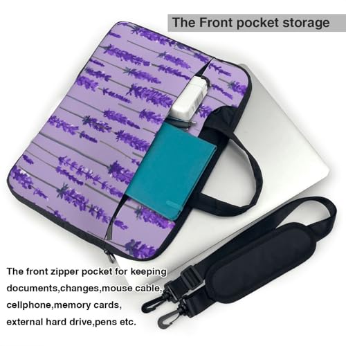 Bolsa de hombro con estampado de lavanda para laptop de 13 14 15.6 pulgadas 5