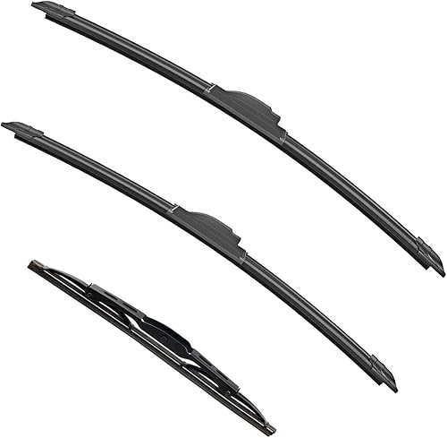 ANIKLUIM Juego de limpiaparabrisas de 24 pulgadas + 18 pulgadas con limpiaparabrisas trasero de 13 pulgadas de repuesto para limpiaparabrisas