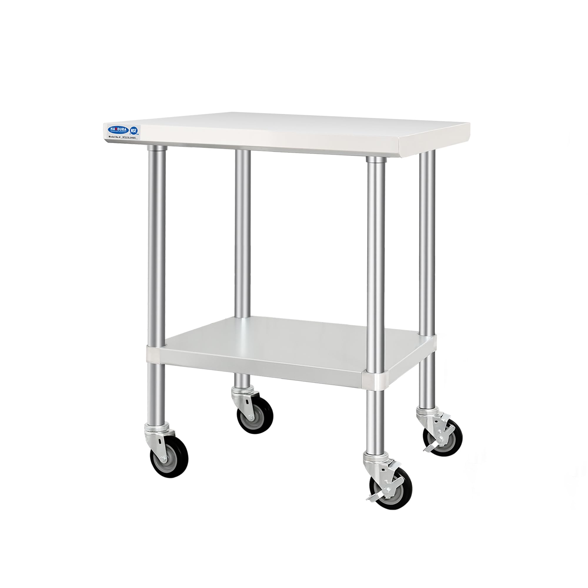 HARDURA Stainless Steel Table with Wheels 24 x 36 Inches