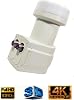 Full Ultra HD 3D 4K Compatible Rainproof Dual Twin 2-Piece Dish Satellite Lnb +10 Meters F Connector Installed Ready Satellite Cable