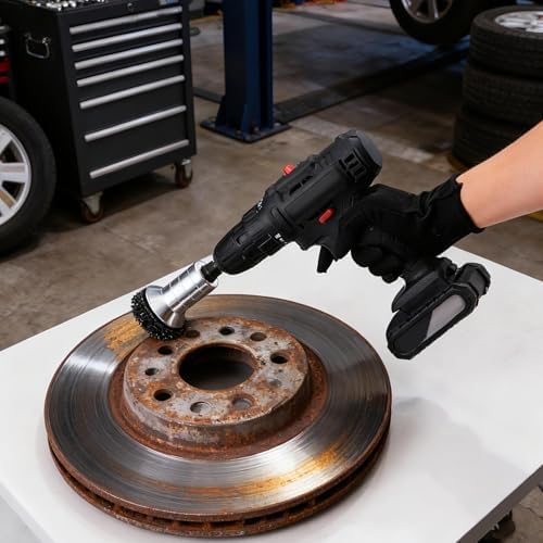 Wheel Hub Resurfacing Cleaning Tool,Brake Hub Cleaning Kit Brake Dust Remover Cleaner Wheel Stud Cleaner Fits Power Drill or 1/2