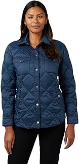 Women's Lightweight Recycled Poly-Fill Shirt Jacket | Quilted | Semi-Fit...
