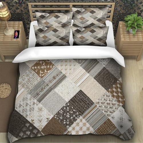 Tissu patchwork 3D imprimé drap de couette microfibre pour lit single - 5