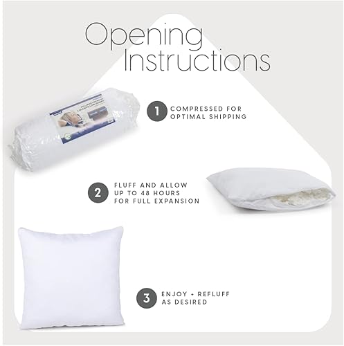 Miniatura 6 de Milliard Insertos de almohada de espuma viscoelástica triturada, firme y afelpada, almohada decorativa para sofá, soporte más duradero que las