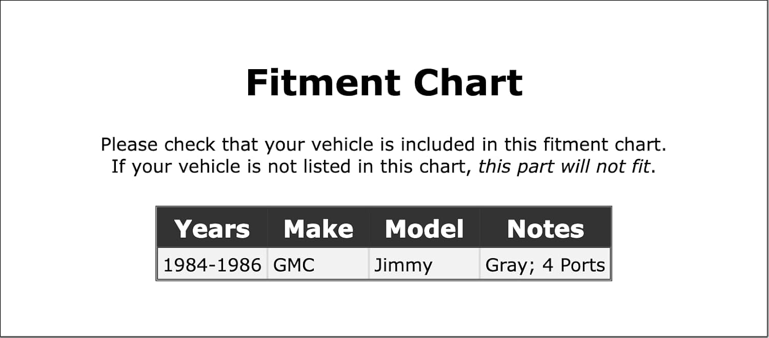 Ported Vacuum Switch Compatible With GMC Jimmy 1986 1985 1984 P-1714353