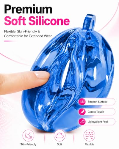Image of Flat Chastity Cage Sissy Silicone Soft Realistic Vagina (See-Through Blue)