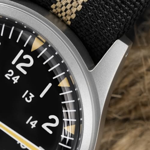 Image of Militado ML05 38mm VH31 Quartz Watch - Domed Sapphire Crystal Field Watch C3 Super Luminous Retro Sweep Wrist Watch for Men 100M Waterproof