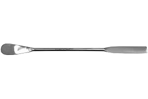 7" Stainless Steel Lab Spatula with Squared Flat, Spoon Ends
