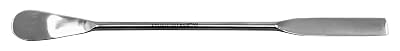 Stainless Steel Lab Spatula with Flat Square/Spoon Ends, 7"