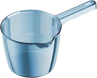 Cucharón de agua para baño, cucharas de agua transparentes con boquilla, cuchara colgante de cocina, cucharón de agua transparente, cuchara de agua de mango largo para baño, cucharón de agua colgante
