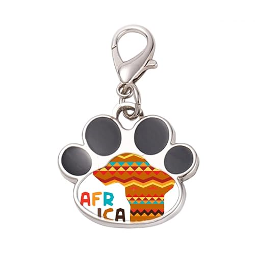 DIYthinker?Africa Fancy Map Characters stripes Pet Tag Keychain Dog Cat ID