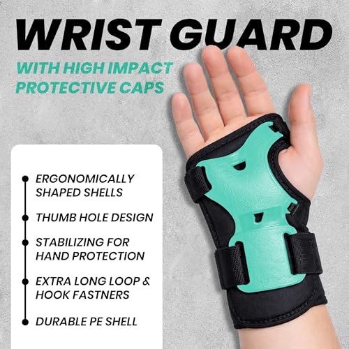 Image of Jaspo Tyro Complete Protective Gear Set for Kids | Helmet with Knee Pads, Elbow Pads & Wrist Guards for Skating, Cycling & Skateboarding (6-14 Years)