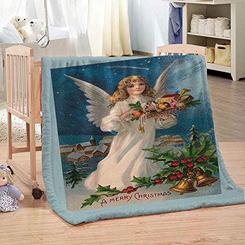 Couverture polaire douce 150x200cm flanelle microfibre ange de Noël