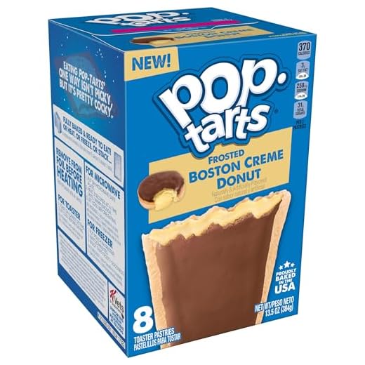 Pop-Tarts Toaster Pastries, Breakfast Foods, Baked in The USA, Value Pack, Frosted Boston Creme Donut (96 Pop-Tarts)