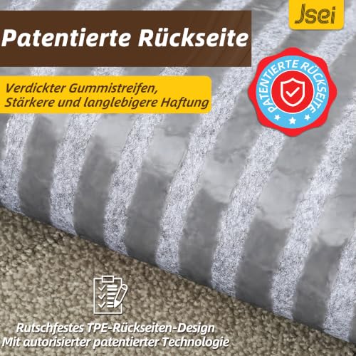 JSEI Stufenmatten rutschfest, Waschbar, 20 x 76cm, 4 Stück Beige – Ansicht 4
