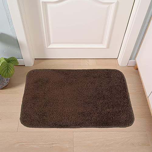 Image of Door Mats for Home | Door Mats for Home Entrance | Door Mat for Bathroom| Soft & Super Absorbent Mats for Shower | Washable, Non-Slip & Quick-Drying Mats (Pack of 2) (Dark Brown 2)