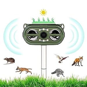 LOFFU Katzenschreck, Katzenschreck für Garten, Katzenabwehr, verstellbare Frequenz zur Abwehr von Tieren, Abschreckung von Füchsen, Eichhörnchen und Vögeln für Hof, Feld, Bauernhof