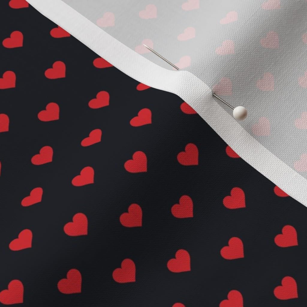 Spoonflower Fabric - Hearts Red Black Valentine Printed on Petal Signature Cotton Fabric by The Yard - Sewing Quilting Apparel Crafts Decor