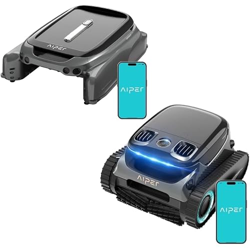 AIPER Scuba S1 Pro Robot Piscine et Surfer S1 Skimmer de Piscine, Nettoyage de la Surface, Fond, Parois et Ligne d’Eau, avec APP, pour Piscines Enterrées jusqu'à 200 m²