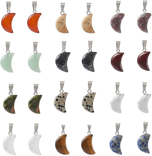 Miniatura 7 de Fashewelry Colgantes colgantes de cristal curativo, Piedra, Ojo de Tigre Ágata Jaspe