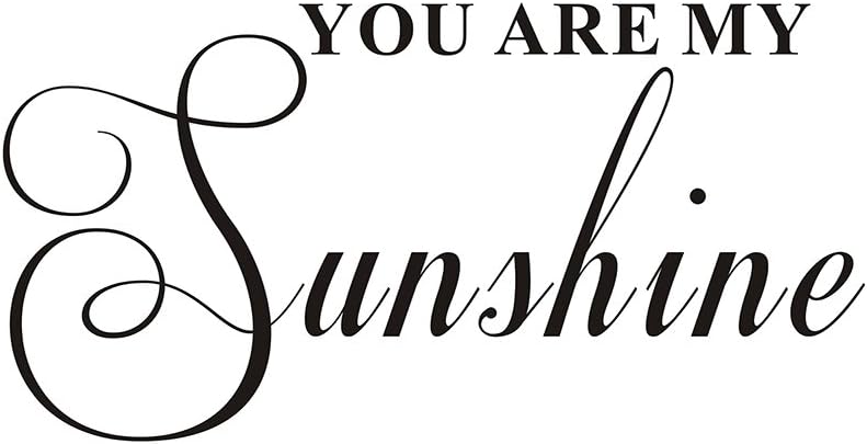 You are My Sunshine Home Family Bedroom Nursery Baby Kids Mural DIY Quote Vinyl Wall Sticker Decals Transfer Removable Lettering (Size1: 23.2" x 11.8")