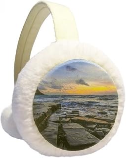 Ocean Stone Water Science Nature Picture Winter Ear Warmer Cable Knit Furry Fleece Earmuff Outdoor