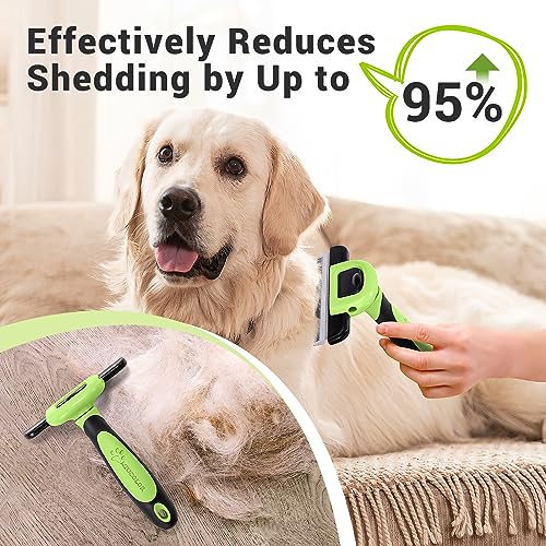 Image of MIU COLOR Pet Grooming Brush, Deshedding Tool for Dogs & Cats, Apple Green
