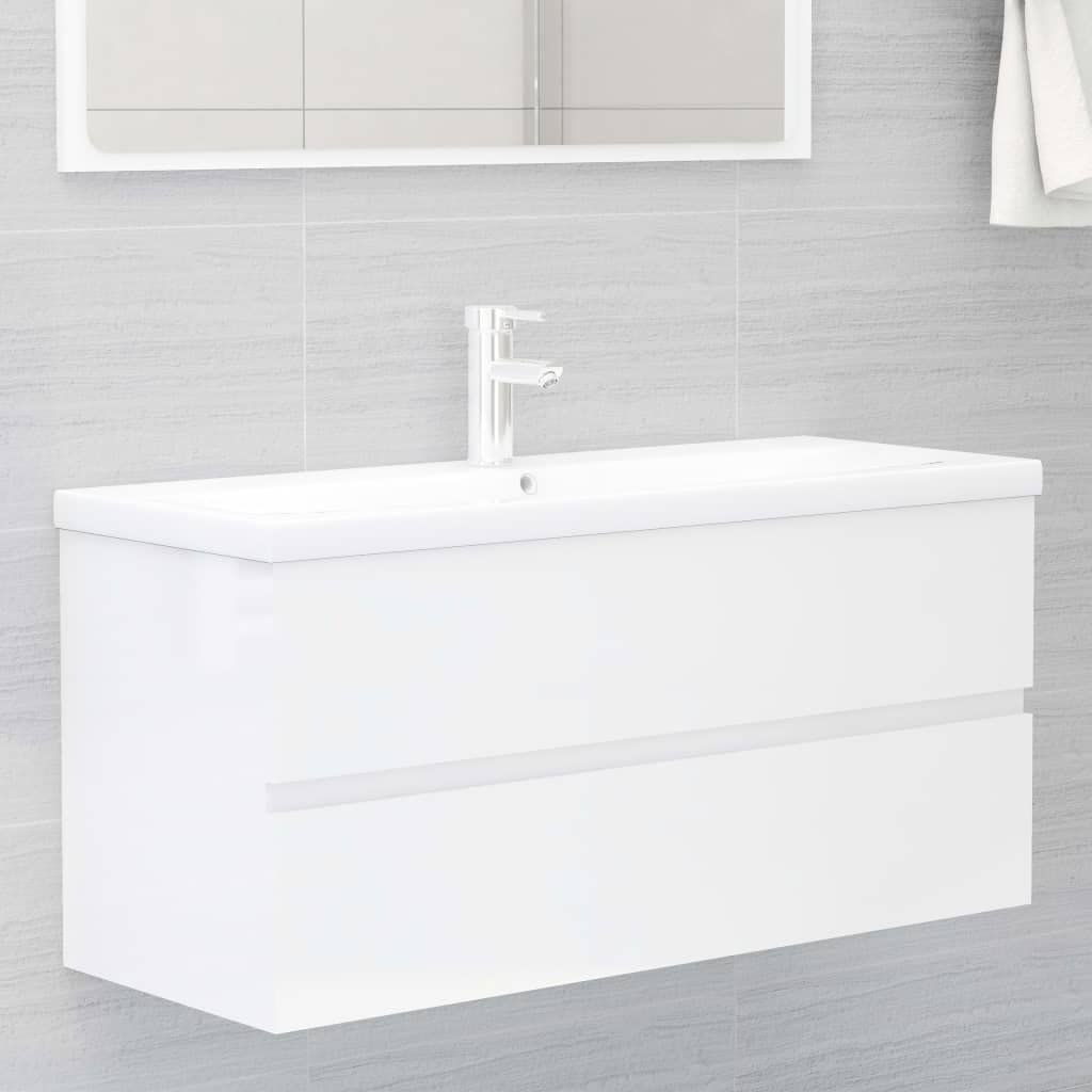 Juego de muebles de baño modernos de 100 cm con armario de lavabo suspendido