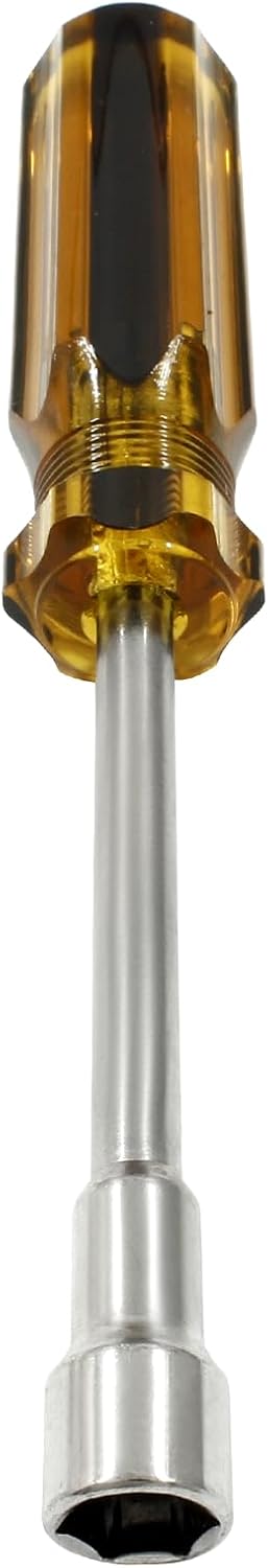 Biaungdo 10mm Socket Wrench Screwdriver, Hex Socket Wrench High-Carbon Steel Hexagon Nut Driver Non-Magnetic Tip Hex Nut Screwdriver Hand Tool for Repairs(Plastic Handle)