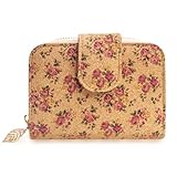 boshiho Vegan Cork Wallet, Women’s Purse Slim Zipper Design with Card Holder Coin Pocket Purse Eco-friendly Vegan Gift (Cork)