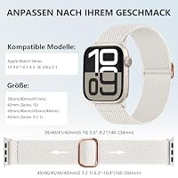 IMIVIO Sport Band Kompatibel mit Apple Watch Armband 45mm 46mm 44mm 49mm 42mm Damen Herren, Schmutzabweisend Nylon Elastisch Loop für iWatch Series 11 10 9 8 7 6 5 4 3 SE Ultra 3 2 1, Polarstern – Ansicht 4