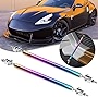 Xotic Tech 2pc Adjustable 6'-9' Front Bumper Lip Splitter Diffuser Strut Rod Tie Bars Compatible with Most Vehicles [Neo Chrome]