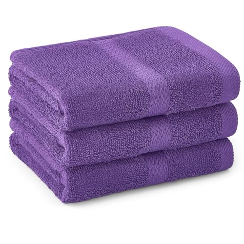 Holy South 16x27 Cotton Hand Towels, 3-Pack, Purple