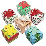 geschenkkarton mit deckel xxl 24-ER PACK: Dieses Set mit Weihnachtboxen beinhaltet 24 Stück. Jede Box misst 15 x 15 x 11 cm und besteht aus hochwertigem glänzendem Pappkarton der Stärke 350gsm. Übergeben Sie besondere Geschenke in diesen Geschenkschachteln an Ihre Liebsten.