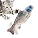 UIHOL Simulation Elektrischer Puppenfisch Realistischer Plüsch Wagging Fisch Katze Interaktives Spielzeug Katzenminze Spielzeug USB-Aufladung Haustiere Kauen Bisszubehör (#7)