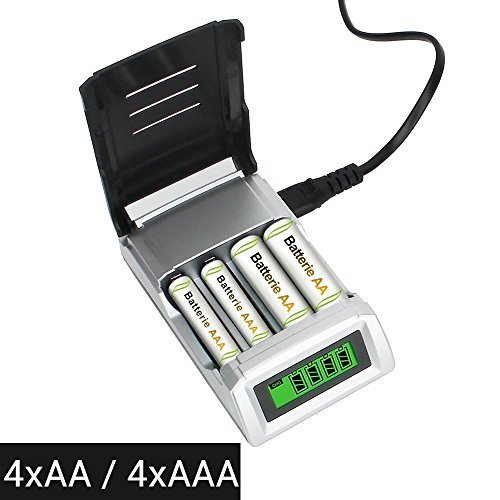 Universal Battery Charger for AA AAA Rechargeable Batteries with Overheat Protection Fast Charger & Discharger LCD Display and Auto Switch Off (Battery Not Included)