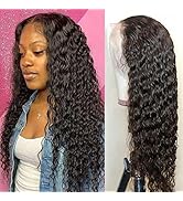 Foreverlove 9A+ Deep Wave Lace Front Wigs Human Hair Pre Plucked 16 Inches Brazilian Deep Curly W...