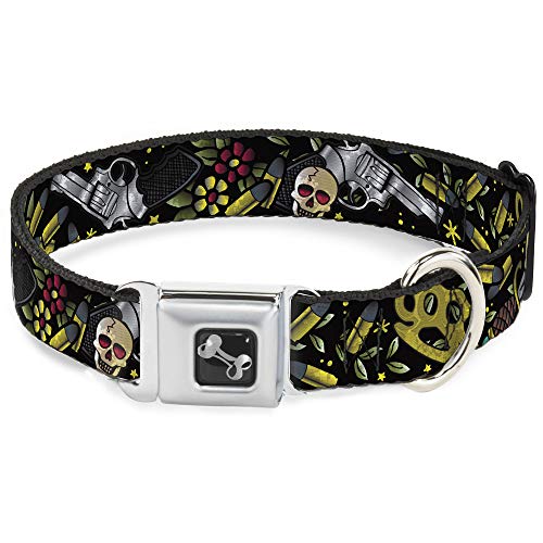Collier chien os réglable 11-43,2 cm Buckle Down nylon noir