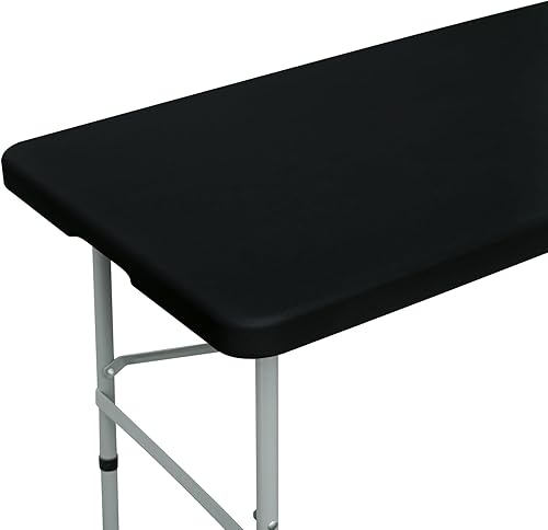 NEWISHER Mantel rectangular negro de 72 x 30 pulgadas, borde elástico, poliéster de elastano elástico, se adapta a mesas de 6 pies, ideal para