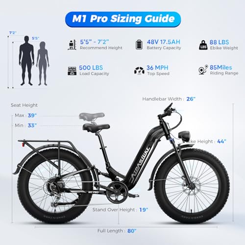 Aipas M1 Pro Electric Bike, 1800W Peak Motor Electric Bike