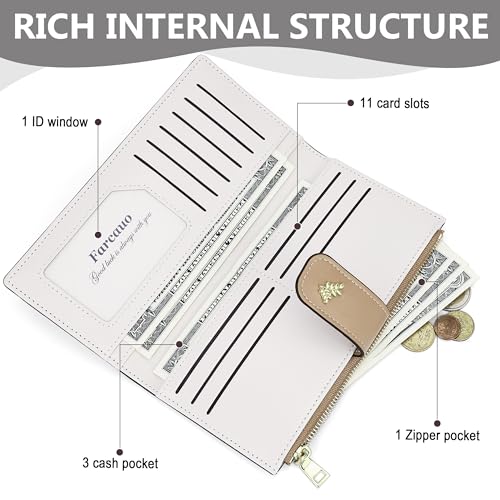 Wallet Women Slim Wallets for Women with RFID Cute Thin Brown Women's Wallet Kawaii Flower Womens Ladies Card Holder Wallets3