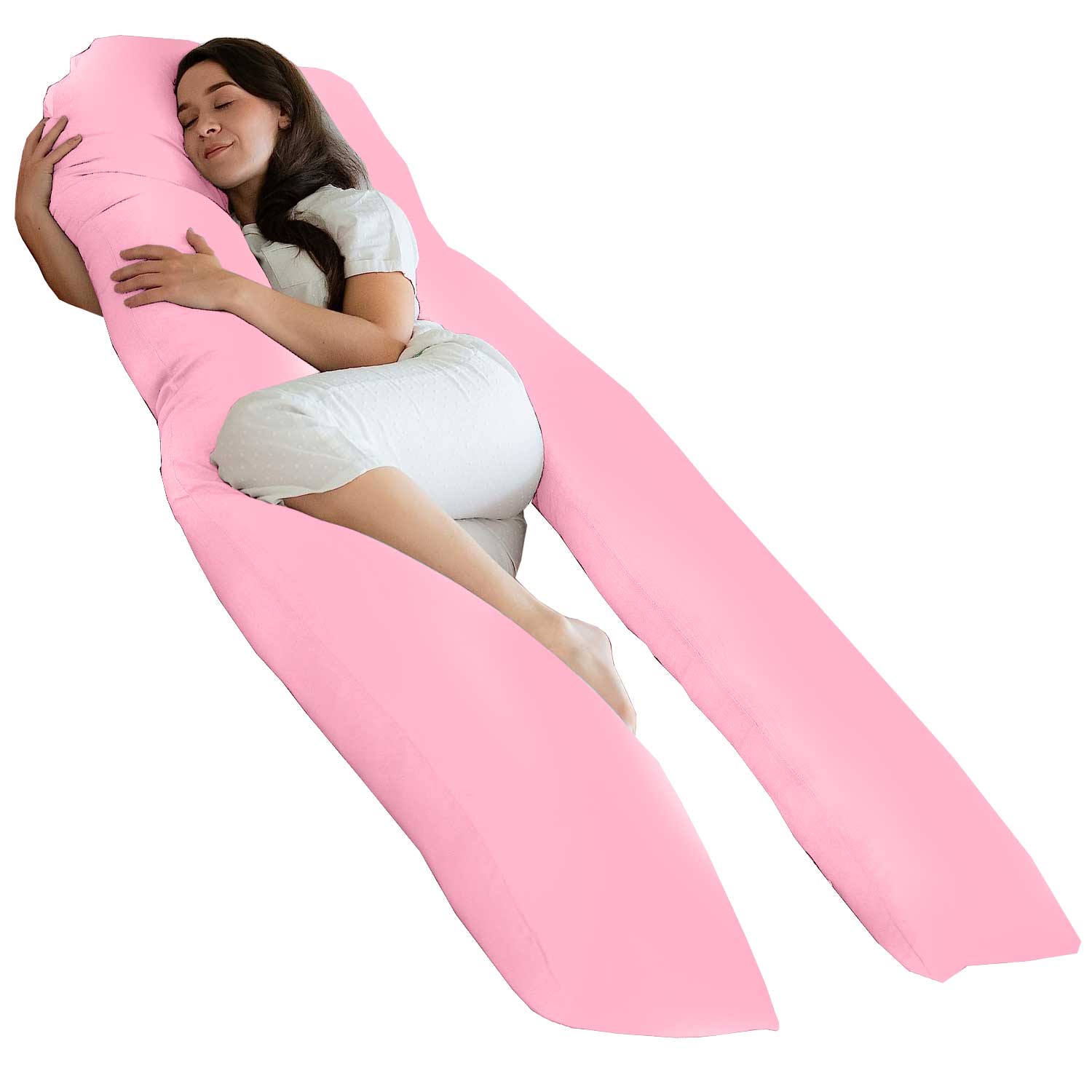 Ariyah Collections Women's Lilac/Pink 12Ft U Shaped Pregnancy Pillow With Cover | Full Body Maternity Support Pillow For Sleeping | Cuddle Cushion Long Pillows For Pregnant & Side Sleepers (12Ft - )