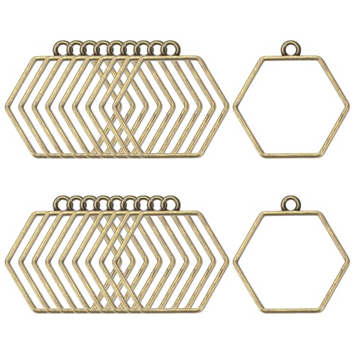 M METERXITY 20 fermoirs résine hexagones bronze pour bijoux