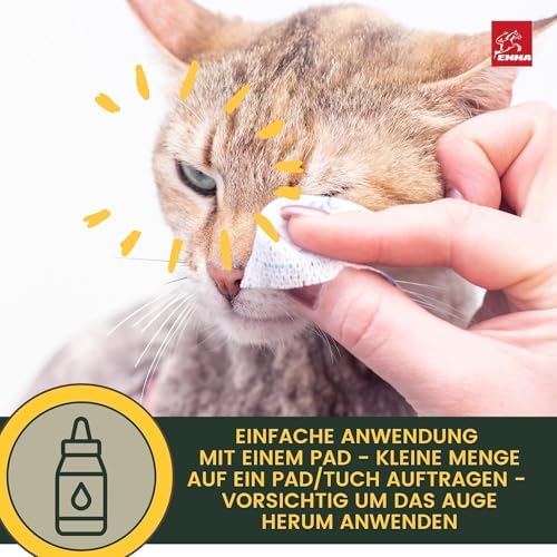 EMMA Augentropfen Katze 2x100ml - Augenreiniger mit Kamille für gereizte Augen - Tränenfleckenentferner bei Tränenden - 